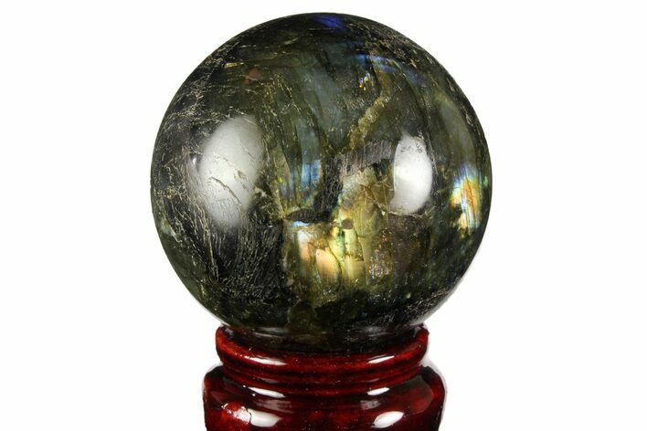 Flashy, Polished Labradorite Sphere - Great Color Play #158000